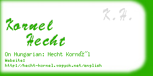 kornel hecht business card